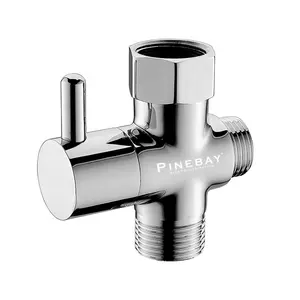 PINEBAY Messing Chrom Bidet Sprayer T Adapter Absperr ventil Amerikanisches 7/8 T Ventil für Bidet