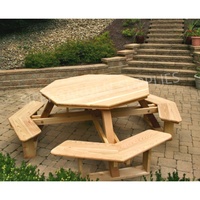 Ensembles de Table et chaise en bois 8 places pour piscine extérieure