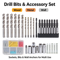 Kit d'outils de perçage sans fil au lithium 59 pièces avec 2 batteries et pistolet à colle chaude, boîte à outils multifonctionnelle pour la réparation et le bricolage à domicile