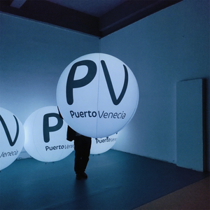 Pallone Gonfiabile Pubblicitario da 1m 2m 3m con Logo, Sfera in PVC con Luce LED RGB e Telecomando, Grandi Palloni a Elio per Festival - Product Image 1