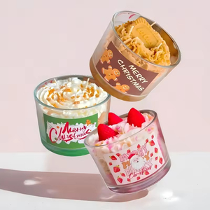 Grandes bougies de Noël en forme de crème glacée, mini bougies parfumées décorées de fraises, vente en gros pour cadeaux de fête - Product Image 3
