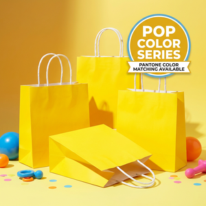 Sacs en papier kraft brun écologiques avec logo personnalisé, poignées torsadées, emballage recyclable, promotions classiques - Product Image 1