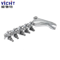 Serre-câble de tension de type boulonné en alliage d'aluminium galvanisé série NLD, certifié IEC/GB, accessoires pour lignes aériennes électriques