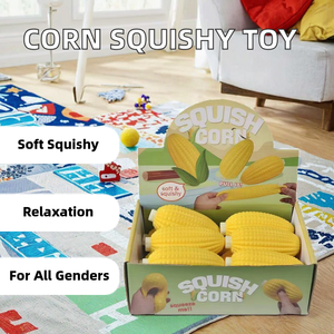 Durable Plastic Corn <b>Squishy</b> Fidget Toy Funny Stress Relief Simulated Maize Shape Squeeze Toy - Product Image 3
