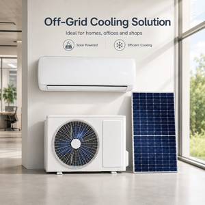 เครื่องปรับอากาศพลังงานแสงอาทิตย์ Smart 18000BTU แบบไฮบริด ACDC รองรับไฟฟ้าสองระบบ พร้อม WIFI APP รุ่น GD-9K-CH ระบบขับเคลื่อนโดยตรงจากแผงโซลาร์เซลล์ (ไม่ใช้ระบบอินเวอร์เตอร์) - Product Image 1