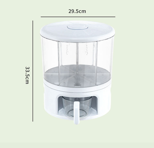 กล่องเก็บข้าวสารพลาสติกแบบ 6 ช่อง ป้องกันความชื้น สำหรับเก็บอาหารในครัว กล่องเก็บธัญพืช กล่องซีเรียล กล่องเก็บของแบบหมุนได้ - Product Image 4