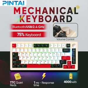 Không dây chơi Game bàn phím 82 phím RGB Backlit bàn phím cho gamer máy tính xách tay máy tính màu đỏ đen - Product Image 2