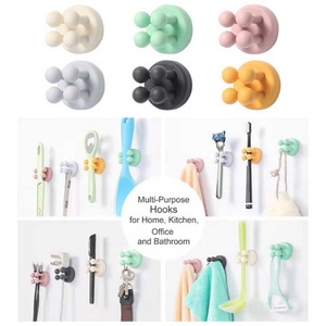 Multi-Function Hook Waterproof Self Adhesive Single Toothbrush Hook <b>Plug</b> Holder for Wall for Hanging <b>Bathroom</b> Kitchen Room - Product Image 2