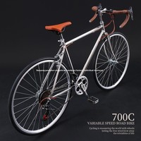 Nouveau Vélo de Route 700C à Cadre en Acier, Guidon Courbé, Style Rétro, Vitesses Variables et Simples, Version Étudiant pour l'Extérieur, le Trajet Quotidien et la Course