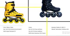 Commercio all'ingrosso 4 ruote Fitness Freestyle Slalom Freeride <span class=keywords><strong>pattini</strong></span> Hard-shell nero professionale <span class=keywords><strong>pattini</strong></span> <span class=keywords><strong>a</strong></span> <span class=keywords><strong>rotelle</strong></span> in linea - Product Image 4