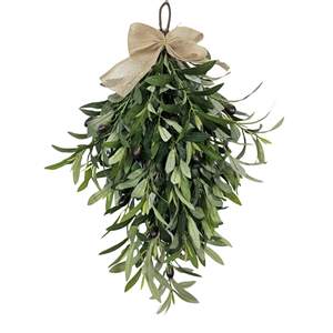 Couronne d'olivier en plastique <span class=keywords><strong>Grace</strong></span> New Beginnings de 60*40 cm avec nœud pour la décoration de porte au printemps et en été - Product Image 5