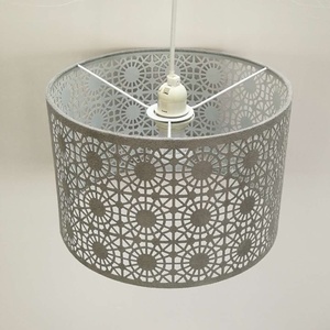 Da Lộn Màu Xám Vải Laser Cắt Hoa Nhung Trần Chụp Đèn <span class=keywords><strong>E27</strong></span> Đảo Ngược <span class=keywords><strong>Gimble</strong></span> - Product Image 5