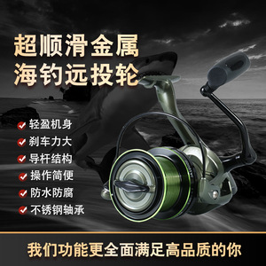 Moulinet Spinning Feraligatr <span class=keywords><strong>Crocodile</strong></span> Wang Chao en Métal Lisse, Gauche, Grande Force <span class=keywords><strong>de</strong></span> Freinage, Version <span class=keywords><strong>Eau</strong></span> <span class=keywords><strong>de</strong></span> <span class=keywords><strong>Mer</strong></span>, Étanche - Product Image 3