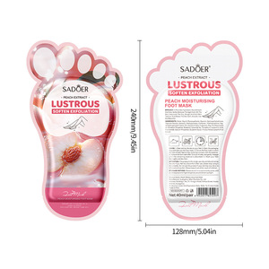 <span class=keywords><strong>Masque</strong></span> exfoliant <span class=keywords><strong>hydratant</strong></span> pour les pieds à la pêche naturelle, chaussettes de spa pour éliminer les peaux mortes - Product Image 6