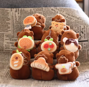 Bán buôn kapibala búp bê sang trọng <span class=keywords><strong>KEYCHAIN</strong></span>-Hamburger Croissant bánh mì capybara Thú nhồi bông đồ chơi tùy chỉnh Quà Tặng hợp thời trang Đồ chơi figurine - Product Image 2