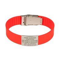 Bracelet d'identification en silicone de haute qualité avec plaque d'identification gravée en acier et fermoir en silicone