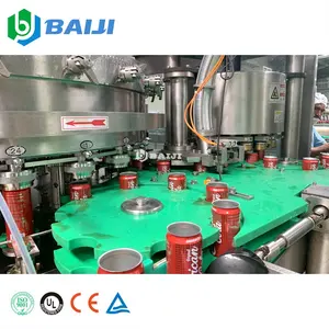 Automatic sparkling soda water aluminium can filling canning machine for carbonated soft drink beverage