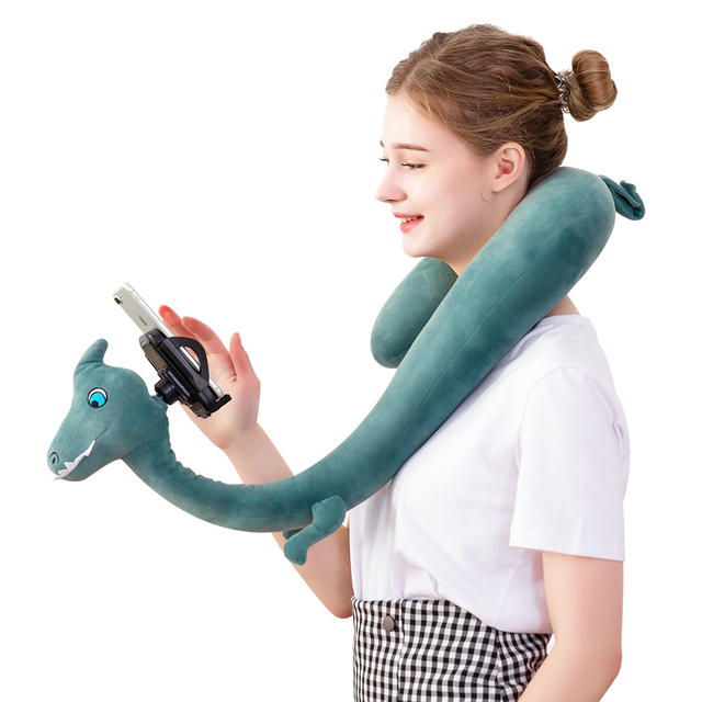 Bewalker Custom Oblong Shape 30x75cm 100% Polyester 100% Polystyrene Beads Filling Washable Foldable Neck Pillow Mobile Phone