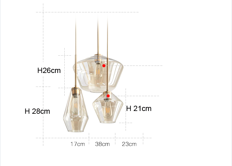 Indoor modern hotel  Gold Suspension Glass Led luxury pendant lamp holder E27 pendant nordic lamp hanging light