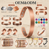 Perhiasan Magnet Tembaga Murni Terapi Magnetik Gelang Rantai Dengan Desain Salib Grosir Logo Kustom Hadiah Gelang Tangan
