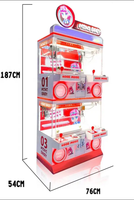 Distributeur de jouets en peluche à monnayeur pour 4 joueurs, mini-machine de jeux pour bébés, construction en métal et plastique, en anglais