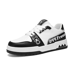 Men's Summer Trendy <b>White</b> Sneakers Breathable Casual Board Shoes with Thick-Soled <b>Lace</b>-Up Closure Sporty Style Soft Feature - Product Image 5