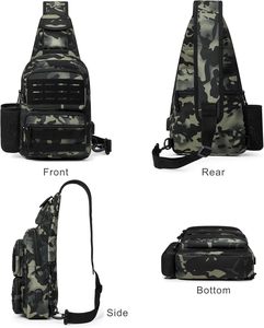 Bolso táctico AYPPRO para hombre, bandolera de camuflaje con cremallera, de mezclilla, Molle, para hombro, pecho, cruzado, mochila para senderismo - Product Image 5
