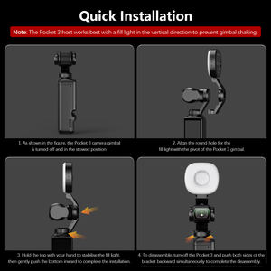 ไฟ LED ปรับอุณหภูมิสีได้แบบแม่เหล็ก ชาร์จซ้ำได้ สำหรับ Osmo Pocket 3 - อุปกรณ์เสริมระดับมืออาชีพแบบพกพา - Product Image 4