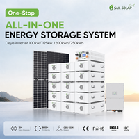 Kit solaire complet Deye hybride triphasé 100 kW 125 kW 400 V avec système de batterie HV 241 kWh 257 kWh