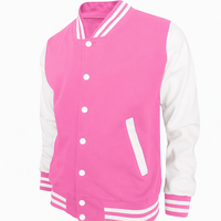 Veste de baseball pour homme en coton/CVC/TC, à boutons, avec blocs de couleur, style varsity, veste de sport pour homme