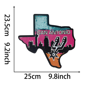 Venta caliente Sparkly Sequin Glitter Texas State Longhorns Parches de fútbol Bordado grande Iron on <span class=keywords><strong>Patch</strong></span> para camisas - Product Image 4
