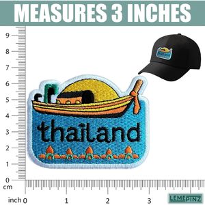 Thailand Embroidery <b>Patch</b> 3 Inches Iron <b>On</b> <b>Sew</b> <b>On</b> Travel Applique Fabric <b>Patch</b> For Bags - Product Image 3