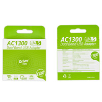 Adaptador de red inalámbrica con logotipo personalizado, controlador de doble banda, adaptador Wifi USB AC1300Mbps gratuito para PC y portátil