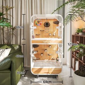 Voliera da Esterno in Legno con Ampio Spazio di Lusso e Barre in Metallo - Product Image 6