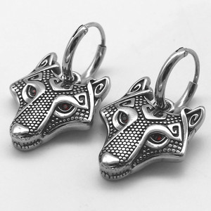 Yunnique – boucles d'oreilles en forme de tête de loup, en acier inoxydable, bijoux de fête à la mode pour hommes et femmes - Product Image 5