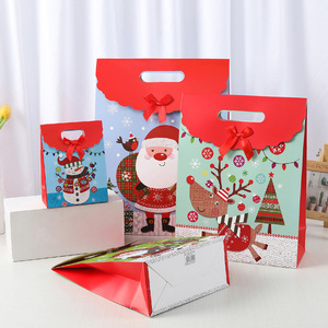 Santa Claus <strong>Red</strong> Christmas Snowflake Paper <strong>Gift</strong> <strong>Bags</strong> With Self-Sealing - Product Image 1