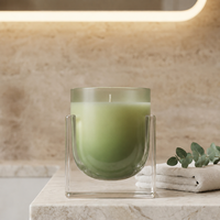 Bougies parfumées en cire de soja de marque privée en verre de 200ml au design de luxe de haute qualité avec logo personnalisé en vente en gros