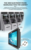 18.5 Inch TFT Industrial Monitor with IP65 Waterproof Capacitive Touch Screen for Embedded Metal Cabinets