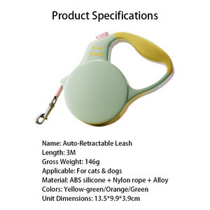 Laisse rétractable en nylon durable de 3m pour animaux de compagnie, durable et à la mode pour une utilisation quotidienne, commande en gros adaptée aux animaux de compagnie - Product Image 6