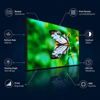 Panneau LED intérieur à pas fin P1.86, haute fréquence de rafraîchissement 4200Hz, luminosité 450 CD, angle de vision 160°, boîtier fin, pour studio et salle de contrôle