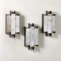 Applique murale élégante en marbre naturel, design minimaliste, pour chambre à coucher, chevet, salon, escalier, en albâtre