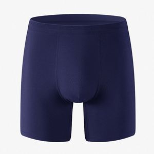 Anti-Chafing Long Leg Men's <b>Boxer</b> Briefs Soft Knitted Athletic Underwear Plus Size Comfortable Sports Design Anti-Ride Feature - Product Image 1