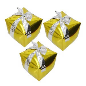 Wholesale Aluminum Film Mylar Ballons Globos 22 Inch Cube Helium Foil Balloon Surprise Gift Tray Boxes
