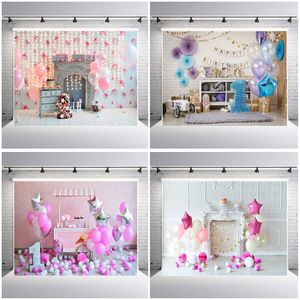 Toile de fond d'anniversaire de dessin animé bon marché et peu coûteuse pour les décorations de fête d'anniversaire des enfants de 1, 2 et 3 ans, décoration de bannière pour baby shower. - Product Image 3