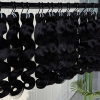 Extensiones de Cabello Humano Virgen Vietnamita con Ondas Naturales, Color Natural, Textura Suave y Lisa, Doble Trama a Máquina, Densidad Completa 10A