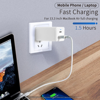 LVSHUO Pengisi Daya Cepat Slim 65w Tipe-C Usb PD Pengisi Daya Perjalanan Mini Kecil Cepat GaN untuk Laptop
