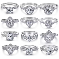 Bague en Moissanite Diamant VVS, Bijoux de Mariage de Luxe, Argent Sterling 925 avec Motif de Pierre, Cœur Vintage en Zircon