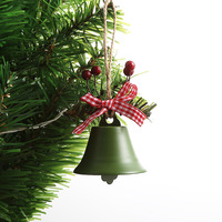 Nouveau noël ferronnerie grandes cloches décoration de la maison accessoires suspendus corde de laine houx baie cloche de noël pièce suspendue
