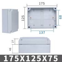 Boîtier de jonction électrique extérieur en ABS, indice de protection IP67, 175*125*75mm, montage mural, boîtiers d'instruments électroniques personnalisés, DIN