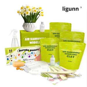 Ensemble d'outils de sculpture DIY pour enfants <span class=keywords><strong>YEKO</strong></span> avec argile à séchage à l'air, pas besoin de cuisson ni de cuiture, 30x20x8,5 cm - Product Image 4